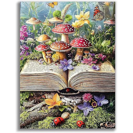 Diamond Painting Kits til voksne, Svampe Diamond Art Kits til voksne, Bog Gem Painting Kit til voksne til gave Hjem Vægdekoration 30*40 cm/12*16 