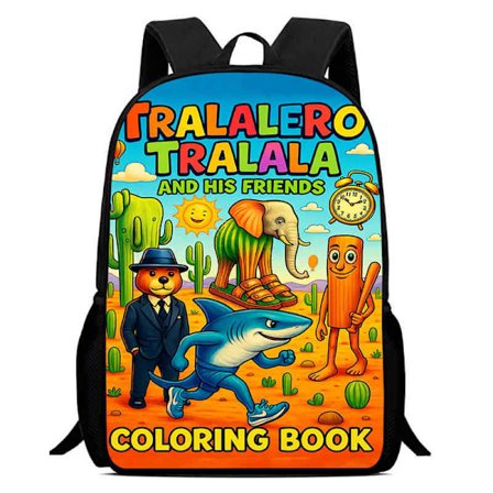 Trykt brainrot studenterrygsæk tegneserie Shanhaijing stregmand rygsæk letvægt