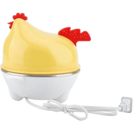 Æggekoger, Madlavningsapparat til 1-6 Æg, Multifunktionelt Køkkenredskab som Gave, Æggekoger med Dampflade i Rustfrit Stål 220V (15 * 16cm)