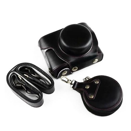 Olympus PEN E-PL9 halvt kamera beskyttelsesetui i kunstlæder - Sort