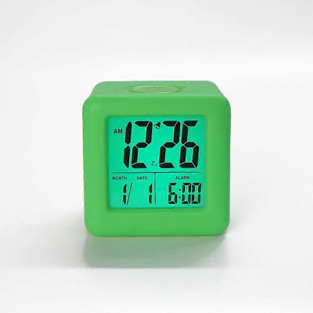 1 stk Digital Vekkerklokke med Nattlys - Enkel Innstilling Silikonklokke
