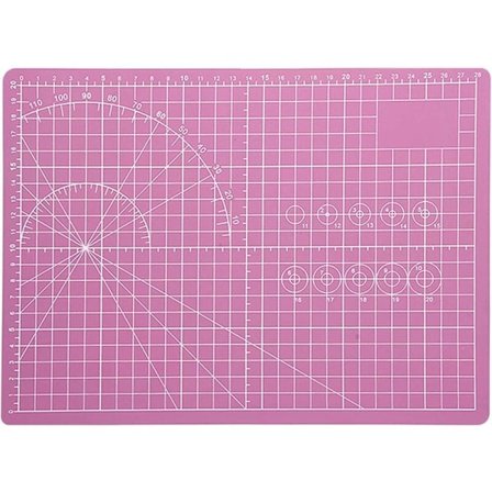 Skæremåtte, Sy-måtte, Skæreunderlag, Skæreplader, Selvhelende Skæremåtte, til Stof, Quilting, Syning, Scrapbooking (Pink)