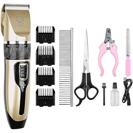 Electric Dog Grooming Clipper, Cordless Pet Grooming Kit Hair Clipper Kit For Dogs, Cats, Pets (gold)