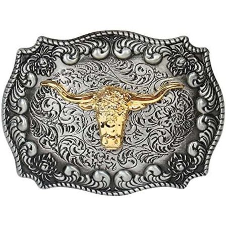 2 stk. Western Bæltespænde med Lange Horn