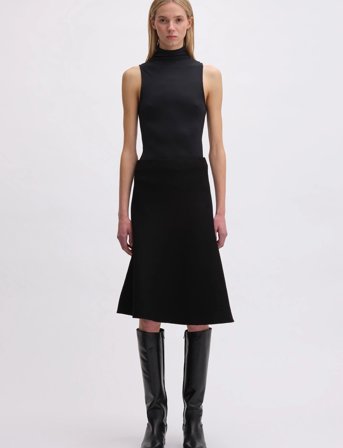 REMAIN Birger Christensen High Neck Jersey Top - Black - L