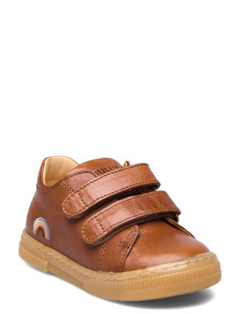 Shoes - Flat - With Lace Lave Sneakers Brun ANGULUS*Betinget Tilbud
