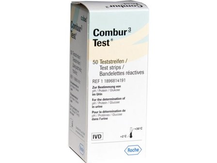 COMBUR Urinstickor 3 test 50/fp - Lyreco - Sjukvård och omsorg - Lab och analys - Urinanalys
