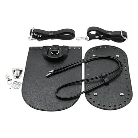 7 stk/sett Gjør-det-selv-ryggsekk tilbehør Håndveske Skulderrem SVART