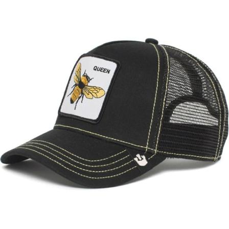 Kvinnor Män Unisex djurbroderi Mesh Cap Mode Justerbar Snapback Trucker Hatt Bee