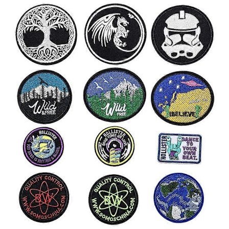 12 Stycken Stryk-på-lappar för Kläder, Blomsterbroderi Stryk-på-lapp, Fjärilsbroderi Klistermärke Stryk på Lappar Sy-på-lapp Klistermärken för 