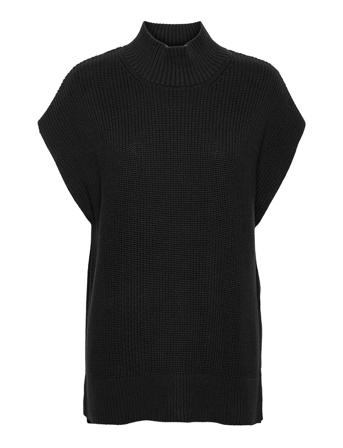 Keekeepw Pu Vests Knitted Vests Musta Part Two