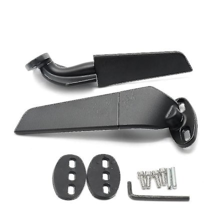 För Kawasaki Zx6r Zx636 Zx7r Zx9r Zx10r Muokattu Moottoripyörä 2kpl Peilit Tuulisiivet Säädettävät Pyörivät Sivupeilit - Täydellinen musta A_MGF