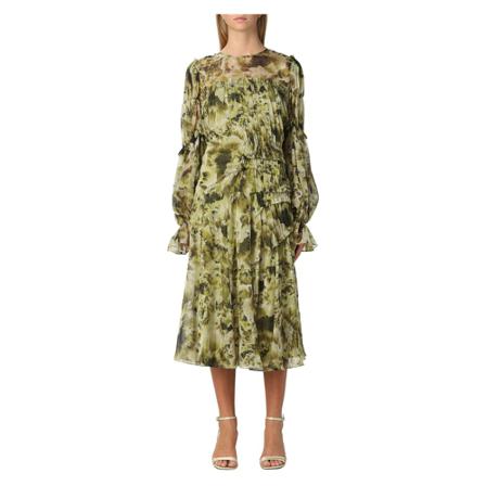 Alberta Ferretti Midi Kjole Grøn, Dame