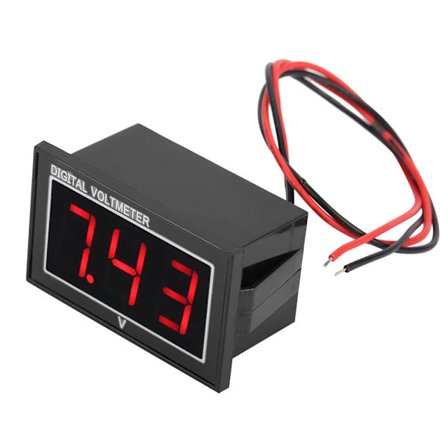 1 stk. Digital 0,56′′ LED-display Vandtæt Voltmeter DC Spændingsmåler Panel (2,5-30V, Rød)