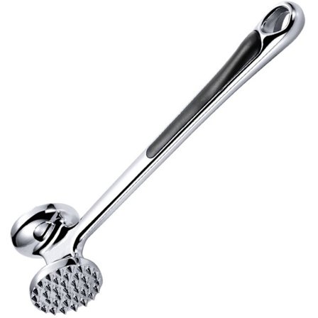 Kødhammer, Zinklegering Bøfhammer, Bøfhammer, Egnet til Køkkenredskaber, Dobbeltsidet Mørningshammer, Kødhammer (1 Stykke Sølv)