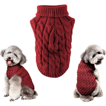 Koiran Villapaita - Pehmeä Poolokaulus Pennulle - Koko M - Selän Pituus 30cm - Koiran Lämmitin - Koiran Takki