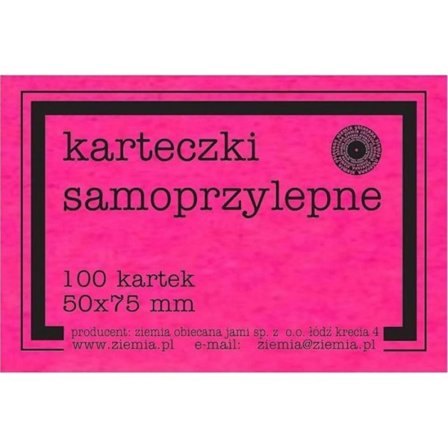 Notera lim Ziemia obiecana Terre promise Klisterlappar Fluo 50 x 75 mm 100 K rosa