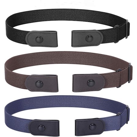 3-pakke / 4-pakke usynligt strækbælte uden spænde, elastisk bælte uden spænde til kvinder og mænd