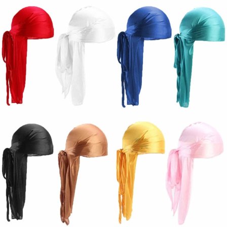 CDQ 8PCS Premium Silky Cap for menn eller kvinner, Waves (flere farger)
