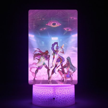 K-POP KPOP Demon Hunters filmperiferi med trykt fjernbetjening 16-farvet natlampe