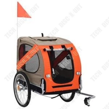 TD Cykeltrailer til hunde i orange og brun