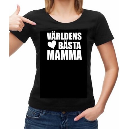 Dam T-shirt - Världens bästa Mamma heart tröja