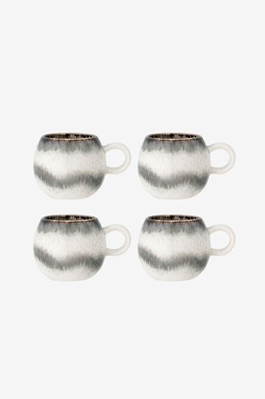 Bloomingville - Paula Kop, 4-pak - Grå - Kopper & krus - Fra Homeroom