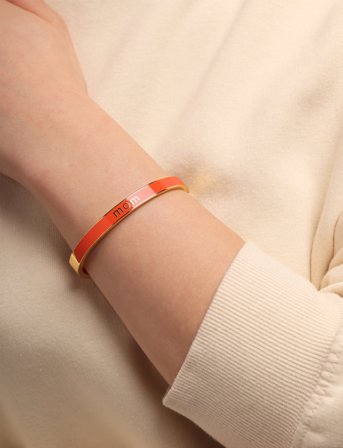 Design Letters Vip Word Candy Bangle (Zimula) - Coral - L:6.5CM