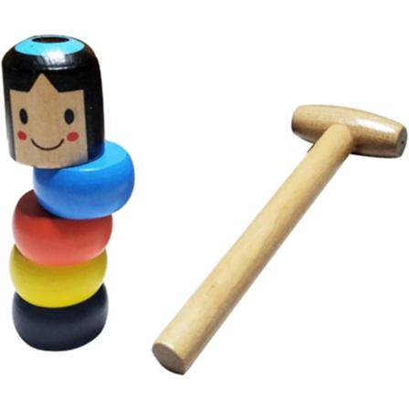 Särkymätön puinen mies taikaleikkikalu, kuolematon Daruma taikaleikkikalu, hauska itsepäinen Tumbler nukke lelu mies Stage Magic Props lapsille, 
