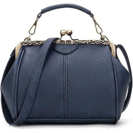 CDQ Retro Hollow Handväska för Dam Läder Axelväska Evening Clutch Bag - blå Blue