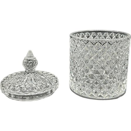 Sockerskål i glas, sockerskål i retrostil, karaff, café, bistro, restaurang, ströare, skål, godisskål, söt skål (glasskål med lock)[CO]