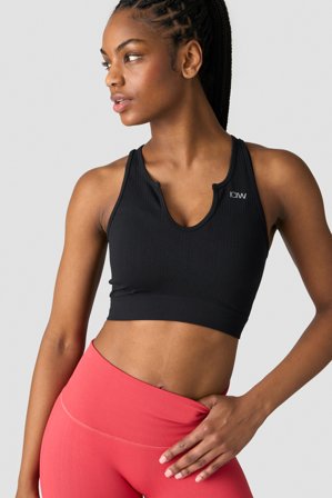 ICANIWILL - Ribbed Define Seamless Tank Top Black - Dame - ICIW