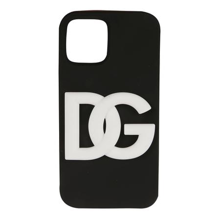 Dolce & Gabbana, Moblie Case i Phone 12 Pro Max Zwart, Heren, Maat:ONE Size