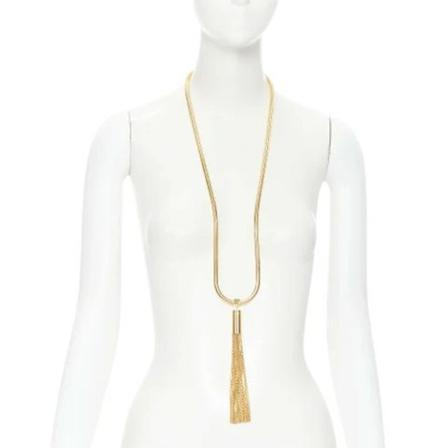 Saint Laurent Vintage Pre-owned Metal necklaces , Geel , Dames , Maat: ONE Size Vintage Sieraden