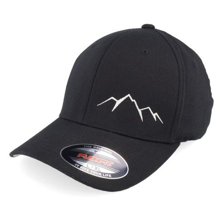 Wild Spirit - Svart flexfit Keps - Small Mountain Black Flexfit @ Hatstore