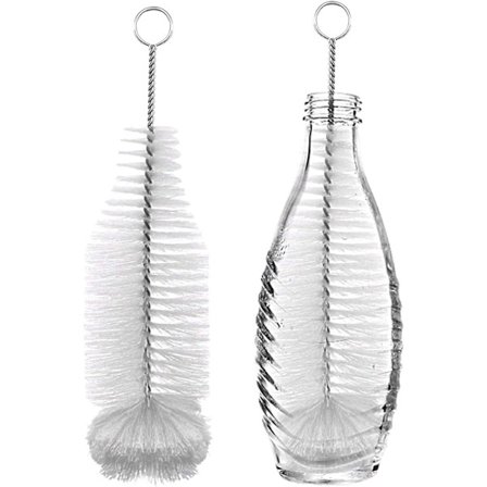 Flaskebørste, Avanceret Rengøringsbørste til Glasflasker, Termoser og Kopper, Blid og Effektiv Rengøring uden Ridser