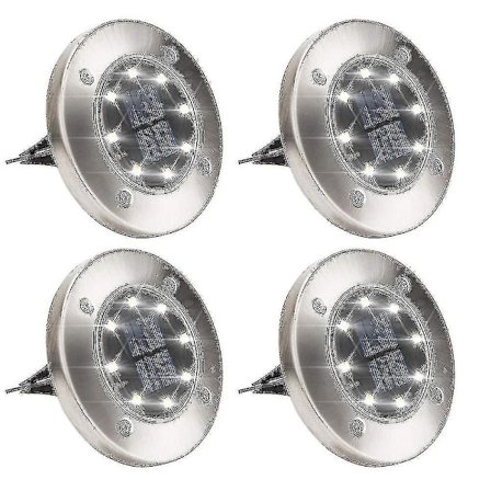 Solcelle gulvlamper 4stk-8stk LED solcelle have lamper dekorative fugtsikre udendørs lamper til passager, terrasser, stier, græsplæner (farve: hvidt 