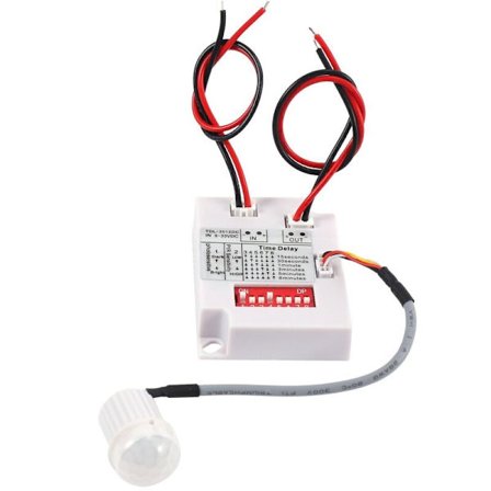 PIR Bevegelsessensor Bryter 12V 24V Infrarød Menneskelig Induksjons Tidsforsinkelses Relé Bryter Korridor LED Lys Timer Bryter