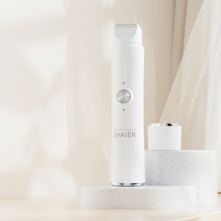 Elektrisk shaver med dobbelt hoved | Trådløs USB-opladning, bikinitrimmer, våd og tør krops-epilator, ansigts-epilator, egnet til bikini, armhuler