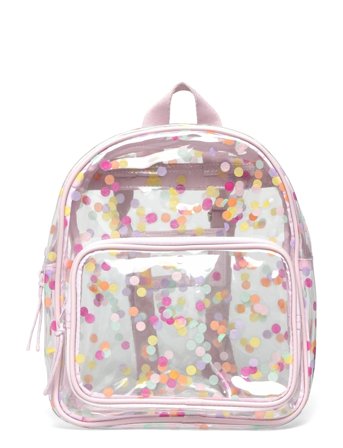Transparent Confetti Backpack Pink Mango