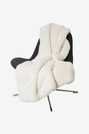 Skinnwille - Pledd Fluffy - Hvit - Tepper & pledd - 120X180 - Fra Homeroom