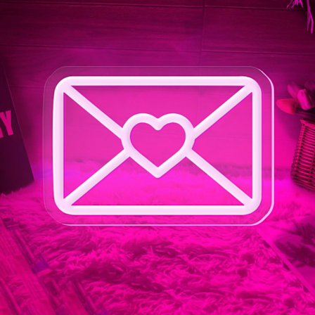 Konvolut Neon Skilte til Vægdekoration Dæmpbar Valentins Neon Skilt Romantisk Kærlighedsbrev Led Neon Lys Valentins Vindueslys Jubilæumsdekoration