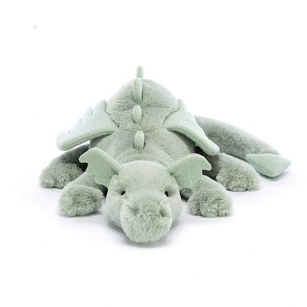 Jellycat Snödrake Kosedyr, Enorm 66 cm - Mytisk Plysjleke - Klassisk Barnegave{f194}