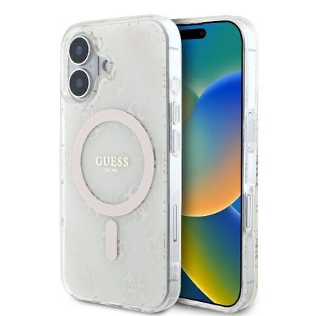 Guess IML 4G MagSafe-bakgrunnsveske for iPhone 16 Plus - hvit