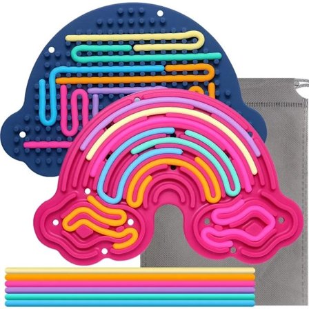 Sensorisk aktivitetstavla Rainbow Silikon Fidget Leksaker för att lugna stressångest ADHD Autism för Inspire Kids 3+ kreativa talanger