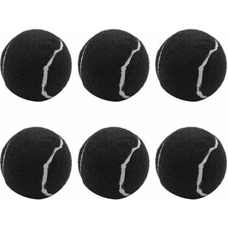 6 stk. serie/pakke tennisballer slitesterke elastiske treningsballer 66 mm damebegynnere øve tennisball, svart