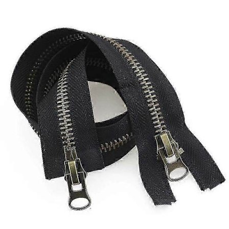 1 stk. klesplaggstilbehør metallglidelås lang glidelåsjakke åpen ende dobbel glider toveis DIY sying 8#