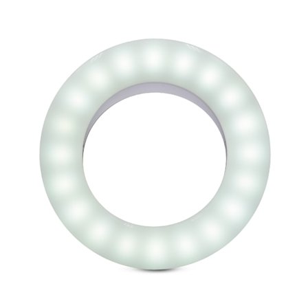Ringlampa (LED) med nem montering til professionelle selfies og videosamtaler, med justerbar lysstyrke og farveskift