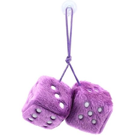 Hængende terninger til bil (lilla, uden sugekopper), et par