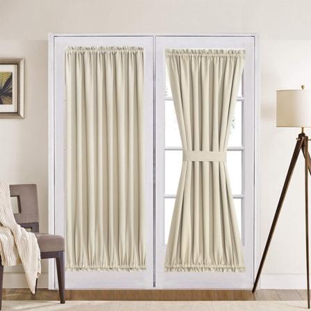1 ST. Uteplatsdörr Gardin Panel Rum Mörkning Mörkläggningsgardin Draperier Beige 52*72inch